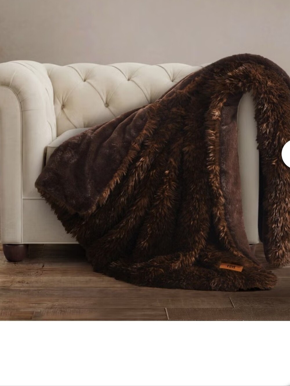 FryeFRYE Arctic Luxe Faux Fur Throw 60" X 70" , NEW , Brown